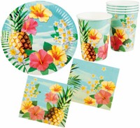 Hawaii Sommer Party Deko Grillparty Geburtstag Teller Becher Servietten 24 Tlg.
