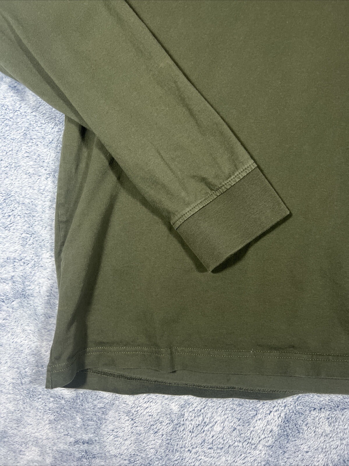 Levis Men's White Tab Dark Green Long Sleeve w/ Double Pockets Polo Shirt Size L thumbnail 4