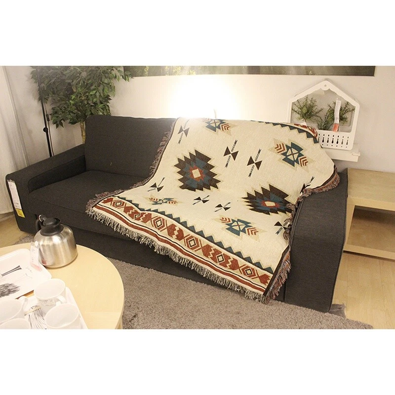 Blumen Bestickt Tagesdecke Bett Boho Wandbehang Wandteppich Reise Deckel Teppich - Bild 3 von 4