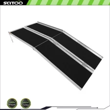 10ft Aluminum Multi-Folding Wheelchair Ramp Scooter Mobility Portable Ramp
