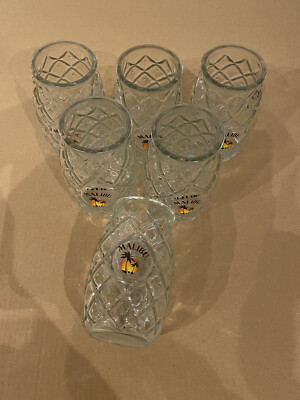 6 Stk Malibu Gläser Ananas Pineapple Cocktailgläser Cocktailglas Set transparent