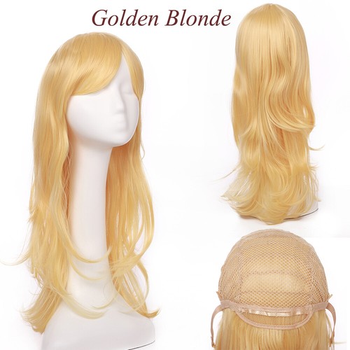 Girl Lady Women's Wigs Long Wavy Curly with Bangs Full Hair Cosplay Party US 23” - Picture 20 of 24