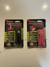 FIGHTSENSE 2Pc Pepper Spray Maximum Strength W-Leather Black/Pink