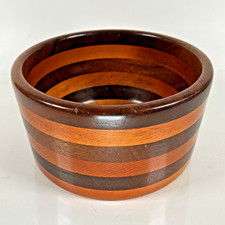 Wooden 9" Salad Bowl Serving Dish Multi Tone Wood Kitchenware