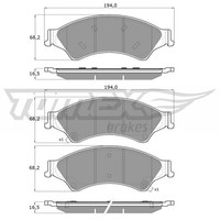 Tomex Brakes Bremsbelagsatz, Scheibenbremse TX 19-22 FüR Ford