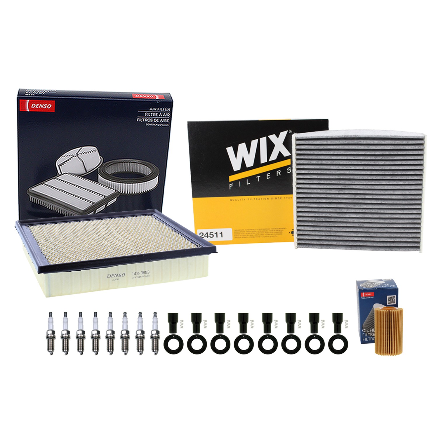 Denso Tune Up Kit NGK 8 Spark Plugs  Boots Kit for Sequoia Tundra 4.6L 5.7L V8