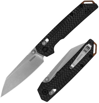 Kershaw Iridium Folding Knife 3.5'' Bohler M390 Steel Blade Carbon Fiber Handle