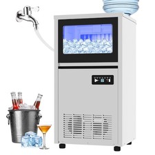 Commercial Ice Maker 130 lbs/24h Ice Machine 36 lbs Storage Bar Restaurant ETL