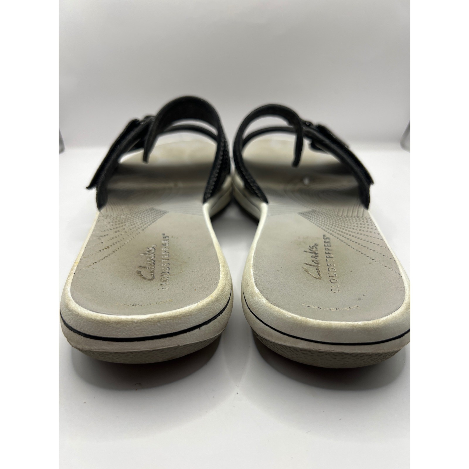 Clarks Cloudsteppers Black Adjustable Strap Slide… - image 3