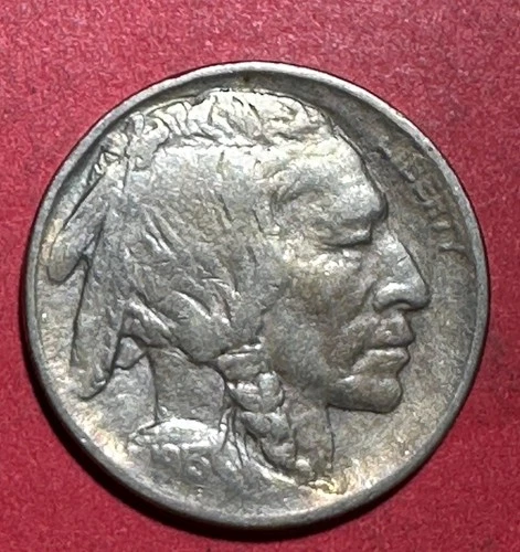 1913 US Buffalo Nickel! "Philadelphia" Mint Mound Variety Type 1! VF! Coin!