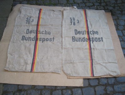 2x alter Postsack 115 x 74 cm + 113 x 72 cm Jutesack Leinensack original sammler