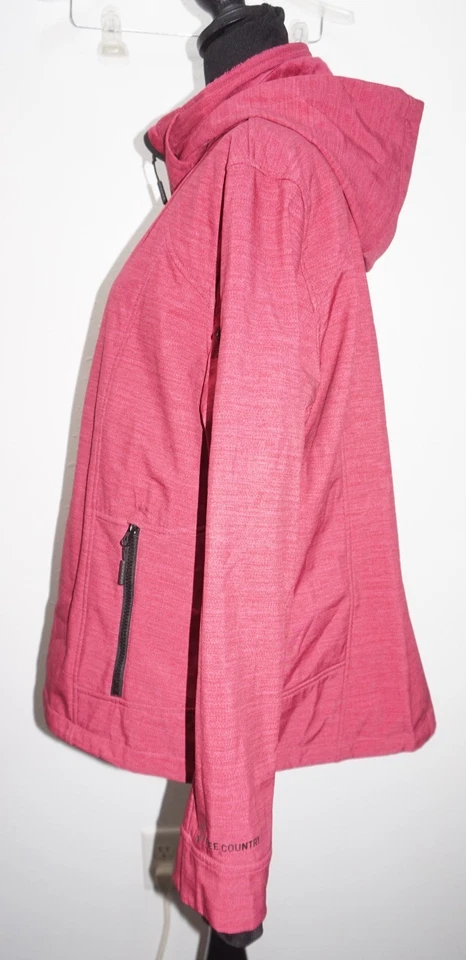 Free Country Hooded Super Soft Shell Jacket Womans Sz XL Etched Red - Image 2 of 4