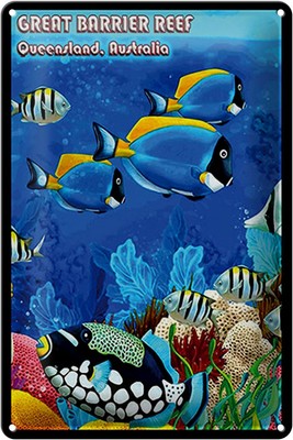 Schild Blech 20x30cm - Made in Germany - Spruch great barrier reef Queensland Me