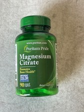 Puritan's Pride 90 Count Magnesium Citrate Promote Bone Heath 200 MG EXP 06/2027