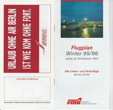 Flugplan M&uuml;nster Osnabr&uuml;ck 1995-96 Timetable