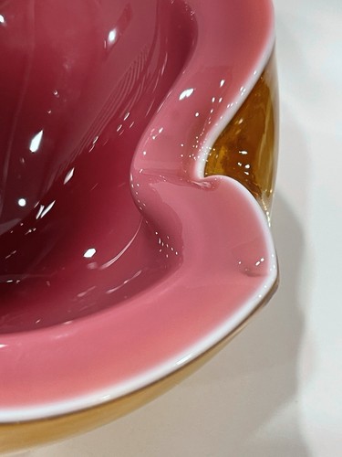RARE Alfredo Barbini Glass Ashtray Bowl Geode Style Murano Italy VTG 1950's MCM - Picture 3 of 19