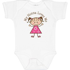 Inktastic My Nonna Loves Me Baby Bodysuit Grandma Grandchild Granddaughter Stick