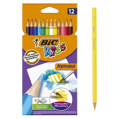 BIC Kids Aquacouleur Colouring Pencils 12 Pack multi-coloured