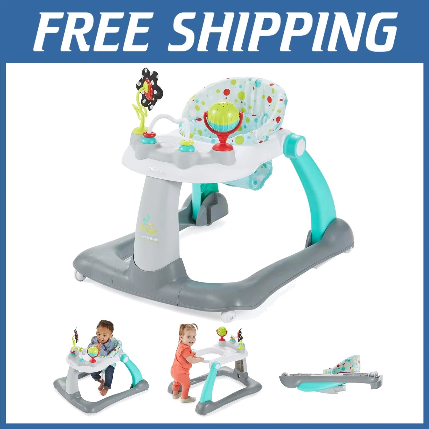 Developmental Baby Walker, Sensory Play, Swivel Wheels
Opens in a new window or tab