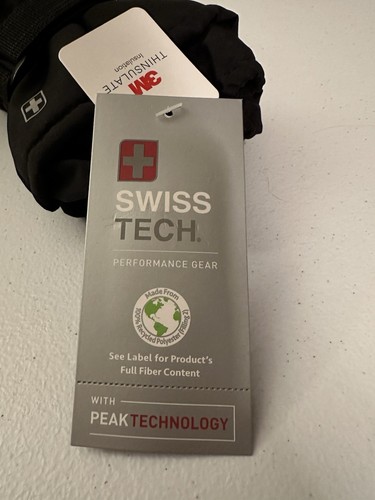 NEW Swiss Tech Boys Black Winter Ski Gloves Size S-M Waterproof NWT - Picture 2 of 3