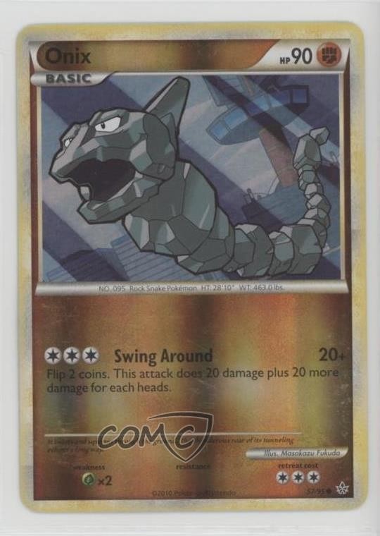 Onix Reverse Foil Pokémon HeartGold & SoulSilver Unleashed #57 2010