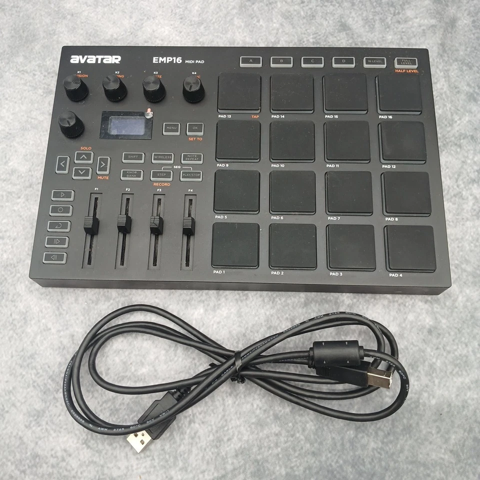 Avatar EMP16 Easy Midi Pad Controller Wireless RGB Backlit Pads mit Midi Kabel