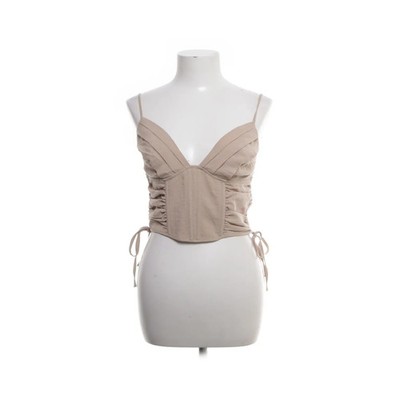 H&M, Crop Top, Größe: S, Beige, Polyamid/Viskose, Einfarbig, Damen #ETl
