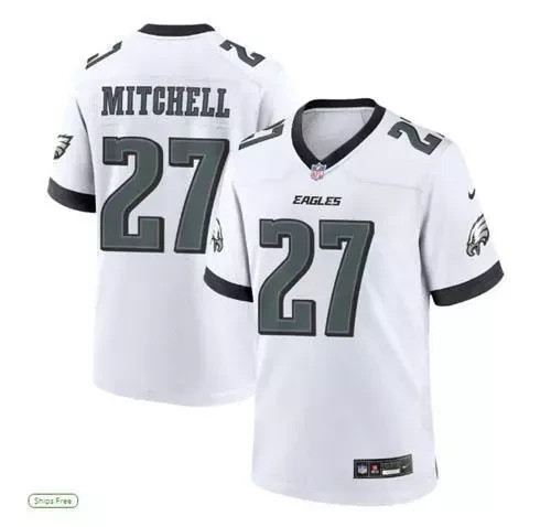 MEN Quinyon #27 Mitchell Stitched Jersey White/Midnight Green/Black/Kelly Green