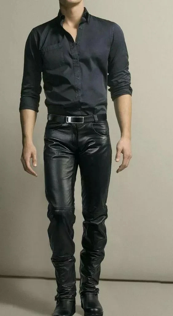 Men's Black Leather Pant Soft 100% Genuine Leather Motorcycle Pant