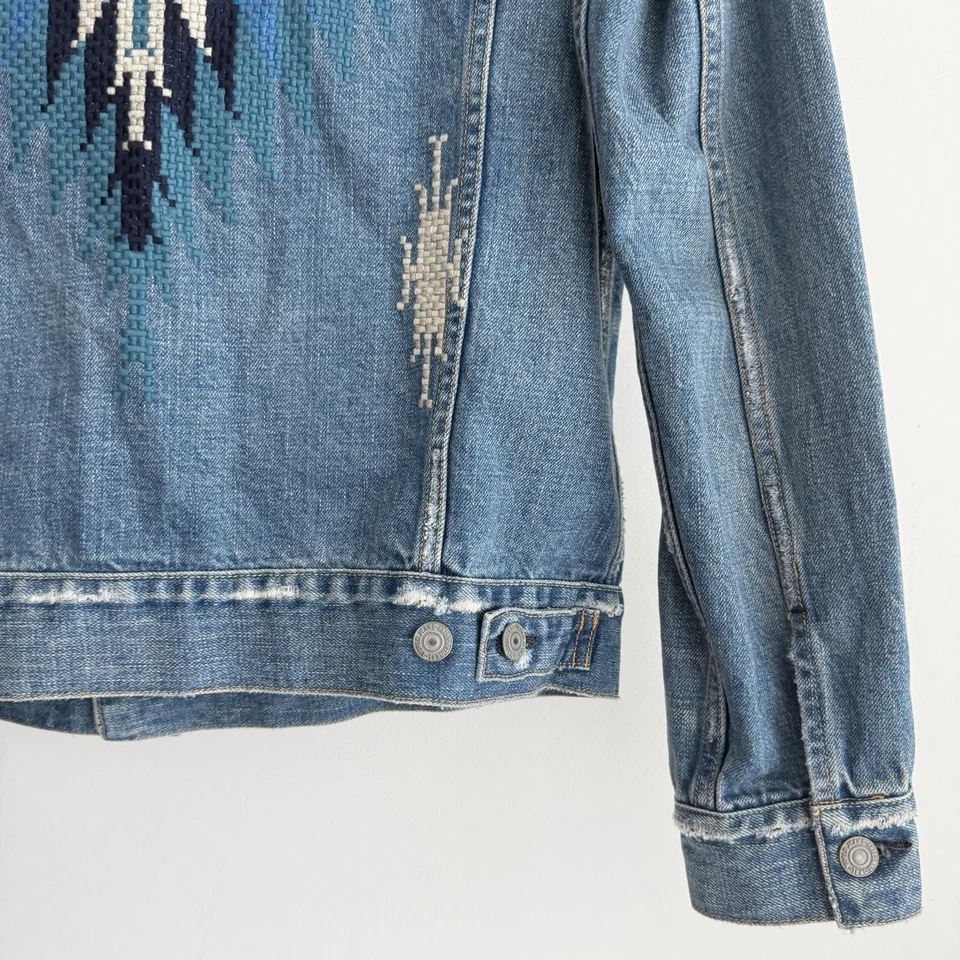 Chaqueta Denim Remi Relief Golden State Grande Bordada Ortega Chimayo Tachonada Foto 3 de 4