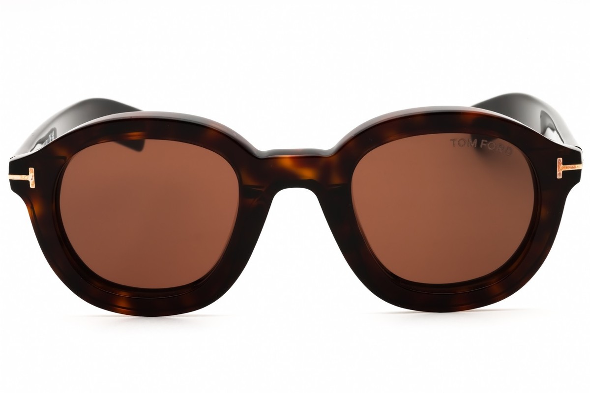 TOM FORD RAFFA FT1100 52E Sunglasses Dark Havana Frame Brown
