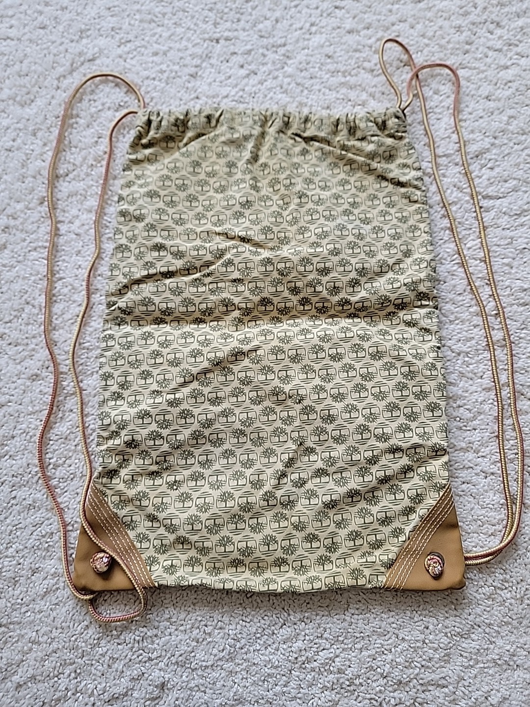 Timberland Cinch Pullstring Bag Backpack 17x12 - image 5