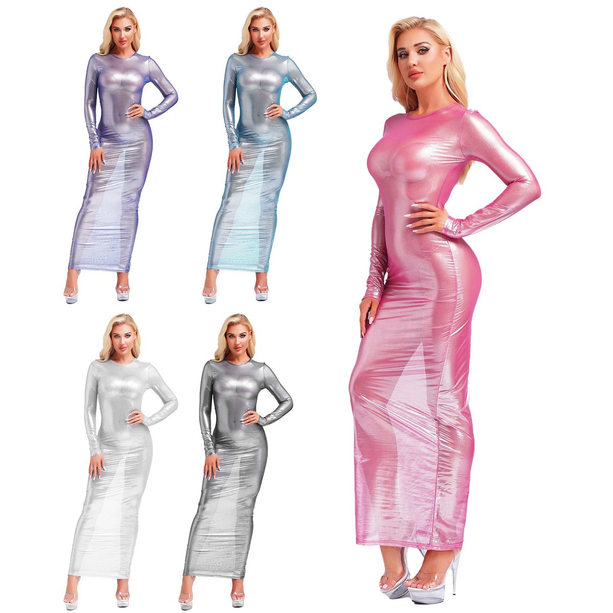 chinese dress ladies ANASTASIA HOLOGRAPHIC MAXI DRESS main image 0