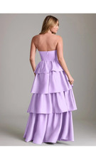 Azazie Faye Lilac Strapless Sleeveless Tiered Ruffle Bridesmaid Dress
