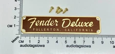 Fender Deluxe Fullerton Logo Case Badge Custom Made Aluminum with Screws