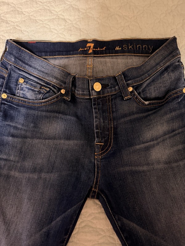7 For All Mankind The Skinny Jeans Women’s Size 28 Blue Stretch Denim Skinny Leg