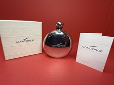 BRITISH AIRWAYS CONCORDE AIRPLANE ENGLAND PEWTER ROUND FLASK NEW IN BOX