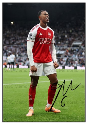 10885. Gabriel Magalhaes Signed Pictures A4 Prints Arsenal Brazil Lille Avai