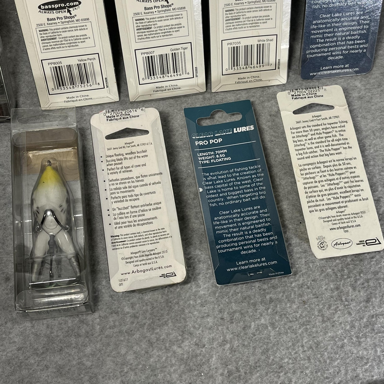 Lunkerhunt Bass Pro Arbogast Clear Lake Topwater Lures Lot 9pc Freshwater Mix - Image 13