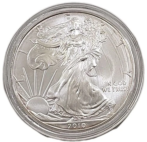 2010 Silver American Eagle $1 - BU - Brilliant Uncirculated - In Capsule