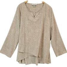 Coolibar Sun Protection UPF 50 Womens XXL Tunic Top Roll Tab Sleeve Coastal