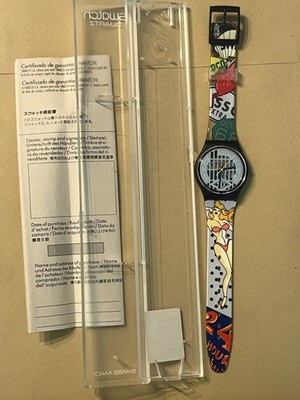 Swatch GB151 BIG ENUFF 1993 Full Set Box Papers Working Vintage Rare