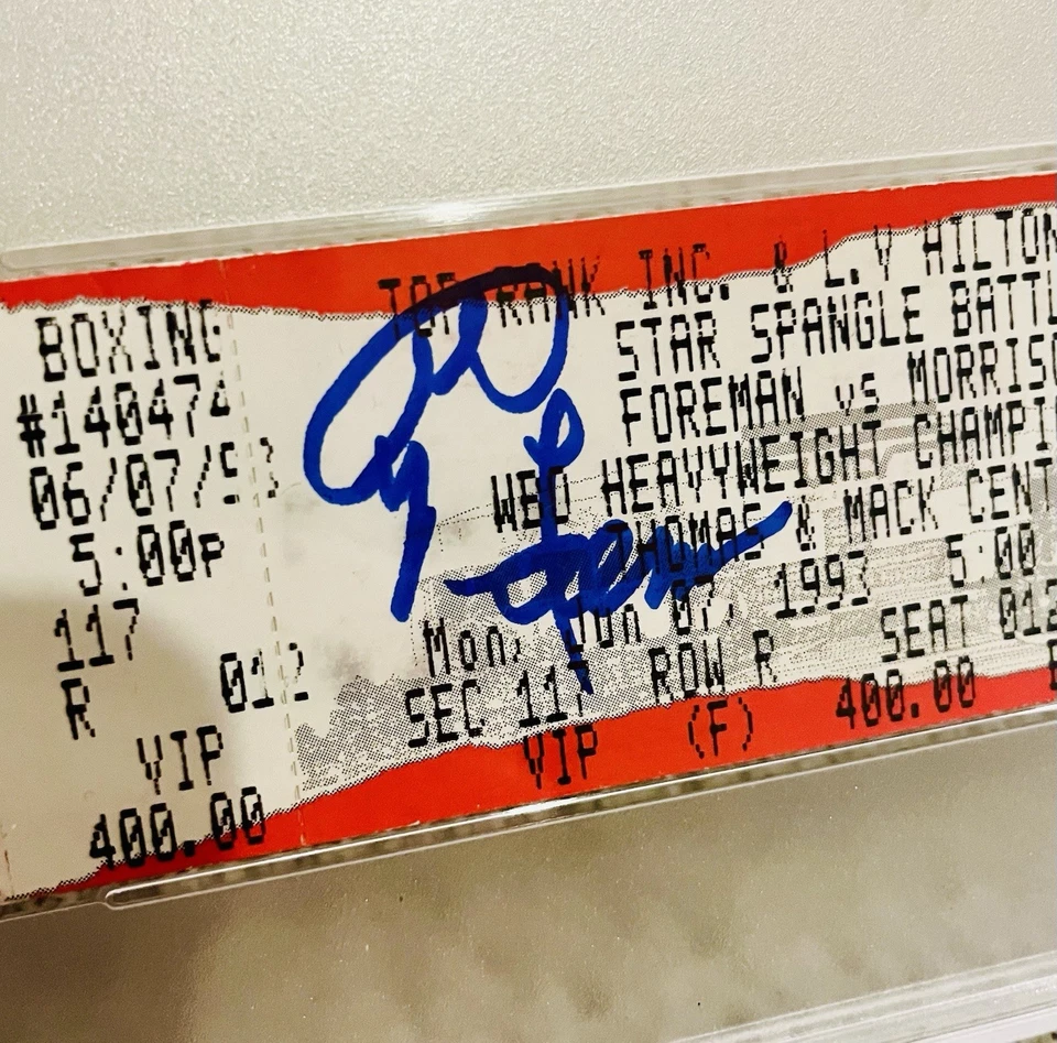 RARE George Foreman Vs Morrison SIGNED AUTOGRAPHED Ticket GEM 10 PSA/DNA POP 2 - Image 2 of 4