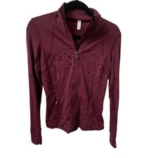Lululemon Burgandy compression jacket. Women s Size 6.