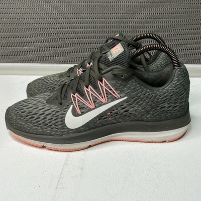 Nike Zoom Winflo 5 Men's Running Shoes Gray/Coral Size 9.5 Cushlon Sole