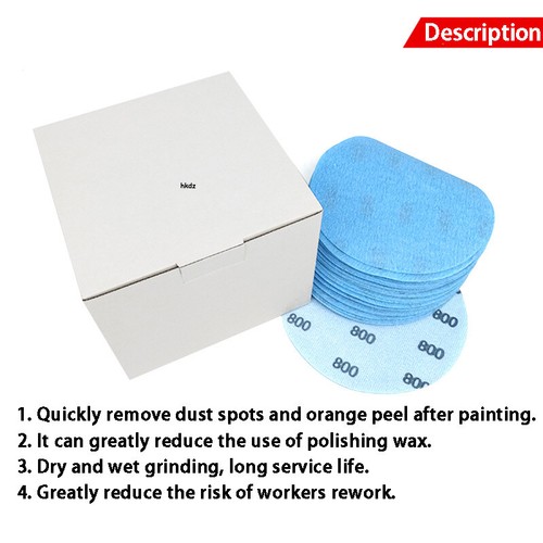6" 150mm Holeless Flocking Sanding Discs Wet Dry Hook & Loop Sandpaper 600-5000# - Picture 4 of 8