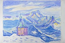 Wilhelm Klußmann Aquarell 1995 sig. Wallberg bayr.Alpen 48x65cm N-1471