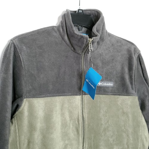 Columbia Men's Fleece Jacket M Steens Mountain Full Zip Gray Green WM3220 - Picture 3 of 5