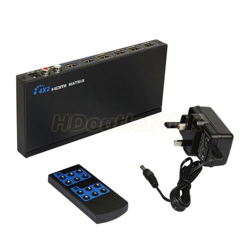 3D 1080P 4*2 HDMI MATRIX SWITCH SPLITTER AMPLIFIER R/L AUDIO For HDTV PS3 SKY HD - Picture 8 of 8
