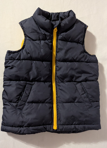 Old Navy Gr. 5T Jungen Steppweste dunkelblau mit gelbem Fleecefutter